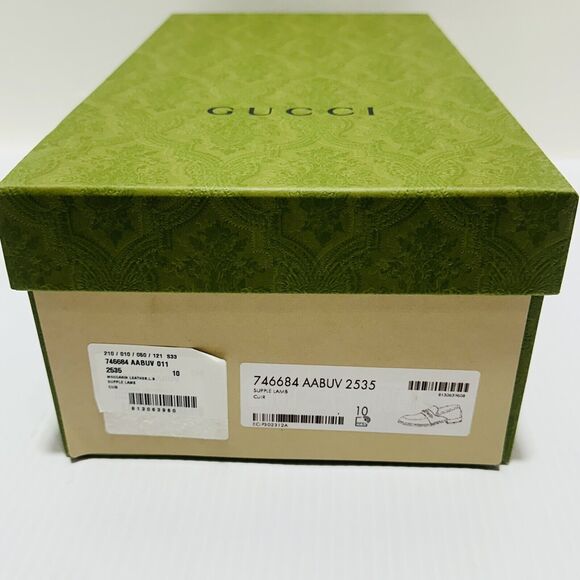 Gucci Chain Interlocking GG 10/ 10.5 US Loafer Brown Italian Leather Shoe NIB - Picture 12 of 13